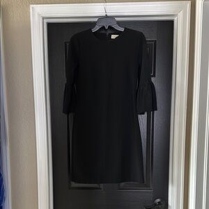 Michael Kors Black Sheath Dress with Bell Sleeves
